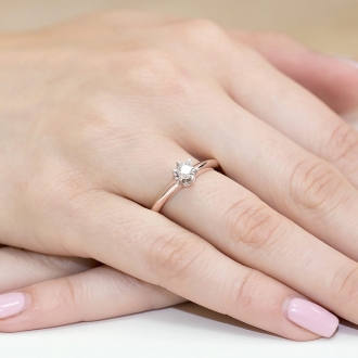 Pierścionek z różowego złota z brylantem 0.30ct BD267/R