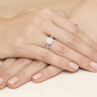 Pierścionek zaręczynowy z białego złota z brylantami 0.29ct BD271/W