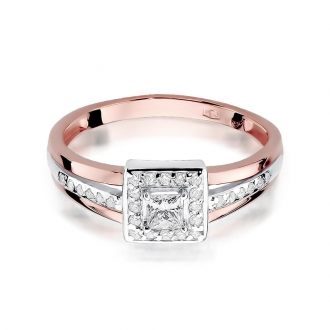 Pierścionek z różowego złota z brylantami 0.29ct BD271/R