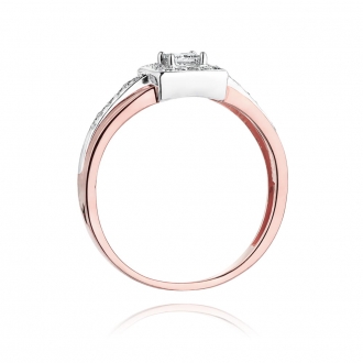 Pierścionek z różowego złota z brylantami 0.29ct BD271/R