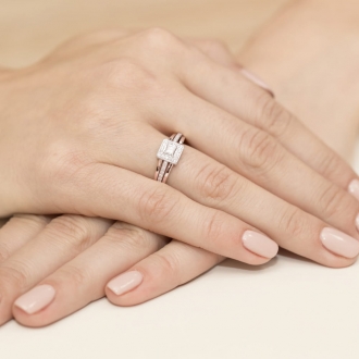 Pierścionek z różowego złota z brylantami 0.29ct BD271/R