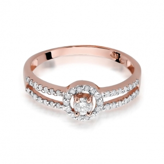 Pierścionek z różowego złota z brylantami 0.31ct BD272/R