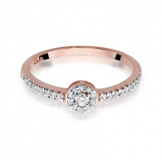 Pierścionek z różowego złota z brylantami 0.19ct BD273/R