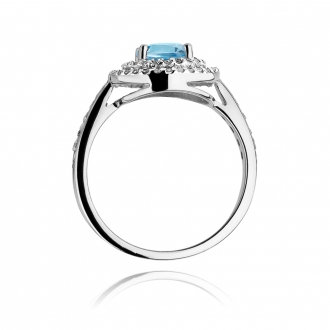 Pierścionek zaręczynowy z topazem i brylantami BD274T