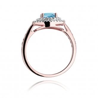 Pierścionek z różowego złota z topazem i brylantami BD274T/R