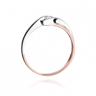 Pierścionek z różowego złota z brylantem 0.15ct BD278/R