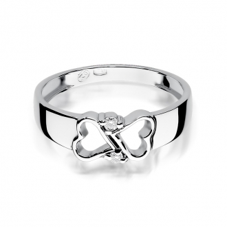 Pierścionek zaręczynowy z białego złota z brylantami 0.04ct BD286/W