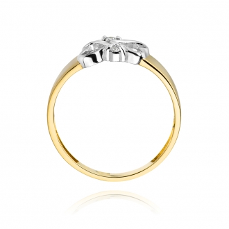Złoty pierścionek Zaręczynowy z brylantami 0.04ct BD286