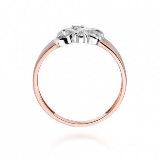 Pierścionek z różowego złota z brylantami 0.04ct BD286/R