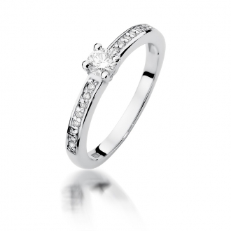 Pierścionek zaręczynowy z białego złota z brylantami 0.20ct BD288/28/W