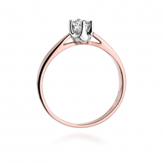 Pierścionek z różowego złota z brylantem 0.20ct BD293/R