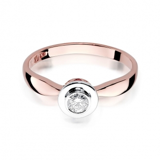 Pierścionek z różowego złota z brylantem 0.15ct BD294/15/R