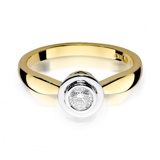 Złoty pierścionek zaręczynowy z brylantem 0.30ct BD294B