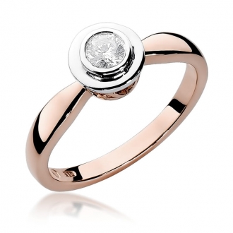 Pierścionek z różowego złota z brylantem 0.30ct BD294/30/R