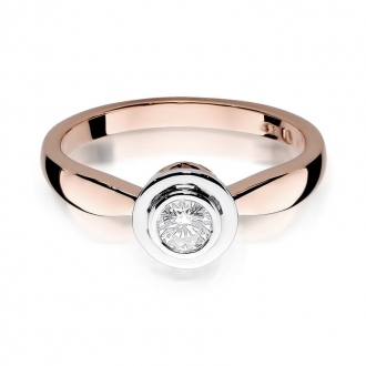 Pierścionek z różowego złota z brylantem 0.30ct BD294/30/R