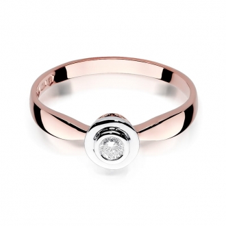 Pierścionek z różowego złota z brylantem 0.30ct BD294/30/R