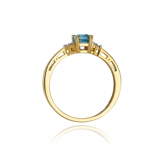 Pierścionek zaręczynowy z topazem i brylantami BD2T