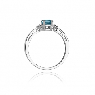 Pierścionek zaręczynowy z topazem i brylantami BD2T