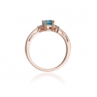 Pierścionek z różowego złota z topazem i brylantami BD2T/R