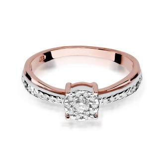 Pierścionek z różowego złota z brylantami 0.25ct BD302/R
