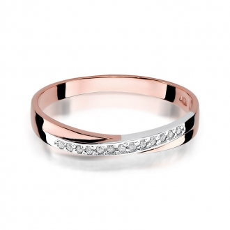 Pierścionek z różowego złota z brylantami 0.07ct BD305/R