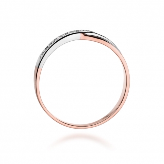 Pierścionek z różowego złota z brylantami 0.07ct BD305/R