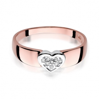 Pierścionek z różowego złota z brylantami 0.04ct BD314/R