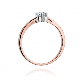 Pierścionek z różowego złota z brylantem 0.10ct BD318/R