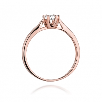Pierścionek z różowego złota z brylantami 0.11ct BD328/R