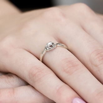 Pierścionek zaręczynowy z białego złota z brylantem 0.10ct BD329/W