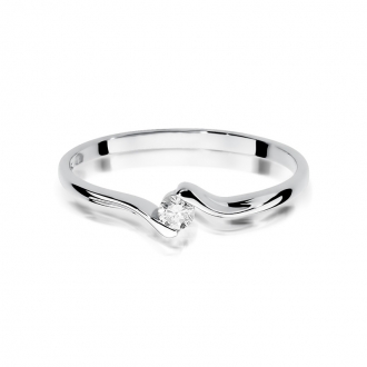 Pierścionek zaręczynowy z białego złota z brylantem 0.09ct BD332/W