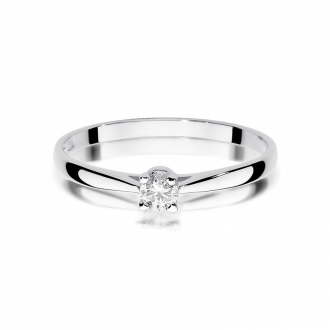 Pierścionek zaręczynowy z białego złota z brylantem 0.15ct BD335/W