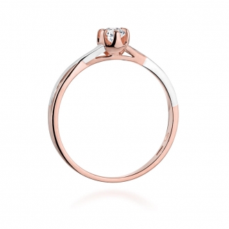 Pierścionek z różowego złota z brylantem 0.23ct BD340B/R