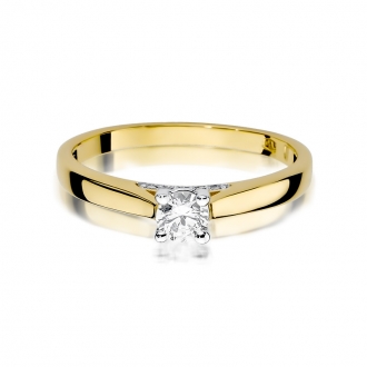 Złoty pierścionek zaręczynowy z brylantami 0.30ct BD341