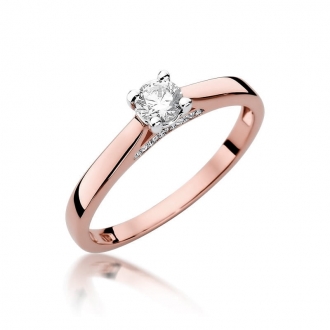 Pierścionek z różówego złota z brylantami 0.30ct BD341/R