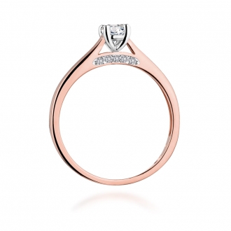 Pierścionek z różówego złota z brylantami 0.30ct BD341/R