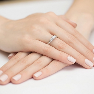 Pierścionek zaręczynowy z białego złota z brylantami 0.49ct BD344/W