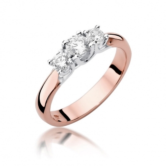 Pierścionek z różowego złota z brylantami 0.49ct BD344/R