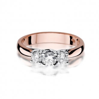 Pierścionek z różowego złota z brylantami 0.49ct BD344/R