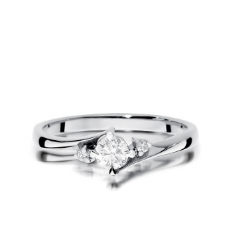 Złoty pierścionek zaręczynowy z brylantami 0.28ct BD346B