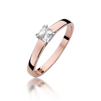 Pierścionek z różowego złota z brylantem 0.30ct BD347/R