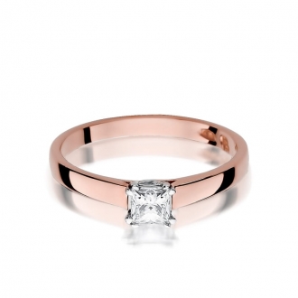 Pierścionek z różowego złota z brylantem 0.30ct BD347/R