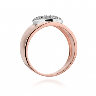 Pierścionek z różówego złota z brylantami 0.26ct BD352/R
