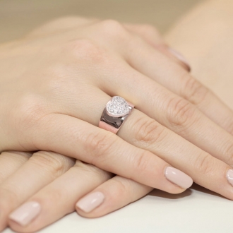 Pierścionek z różówego złota z brylantami 0.26ct BD352/R