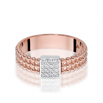 Pierścionek z różowego złota z brylantami 0.08ct BD353/R
