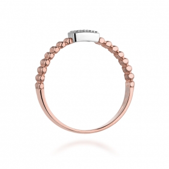 Pierścionek z różowego złota z brylantami 0.08ct BD353/R