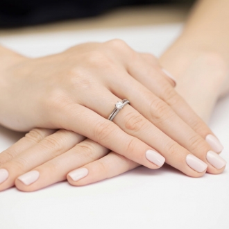 Pierścionek zaręczynowy z białego złota z brylantami 0.40ct BD355/W