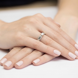 Pierścionek zaręczynowy z białego złota z brylantami 0.45ct BD356/W