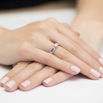 Pierścionek z różowego złota z brylantami 0.45ct BD356/R