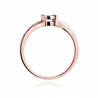 Pierścionek z różowego złota z brylantem 0.08ct BD361/R